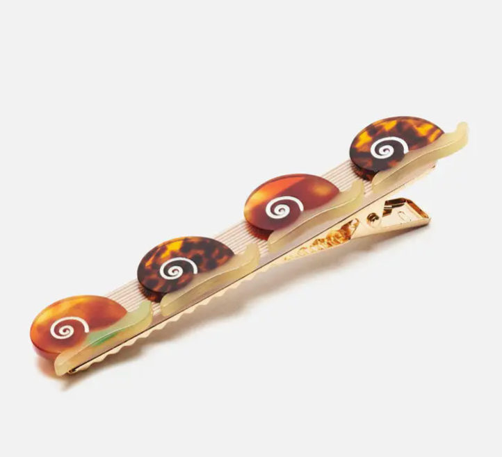 Escargot Snail Alligator Hair Clip by Winona Irene