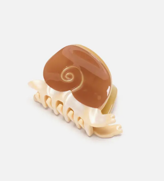 Mini Snail Hair Claw Clip Accessory Brown Earth Acetate by Winona Irene