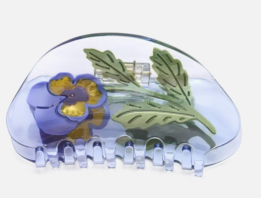 Viola Violet Pansy Flower Hair Claw Clip by Winona Irene