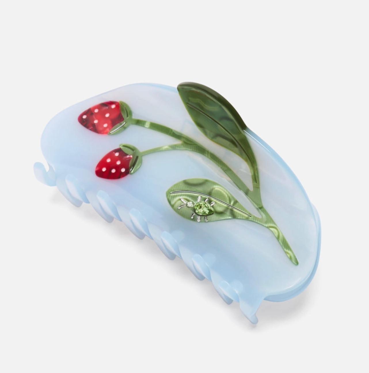 Forest Berry Strawberry Jewel Beetle Acetate Hair Claw Clip