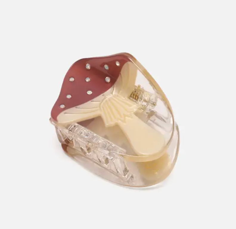 Mushroom Mini Acetate Hair Claw Clip with Rhinestones by Winona Irene