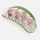 Bleeding Heart Flower Long Green Acetate Hair Claw Clip