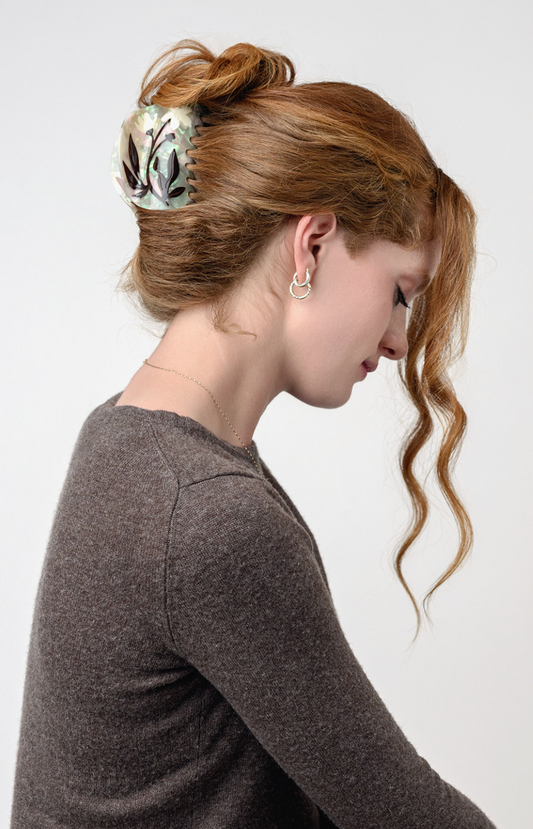 Bryony Floral XL Hair Claw Accessory in Cream by Winona Irene