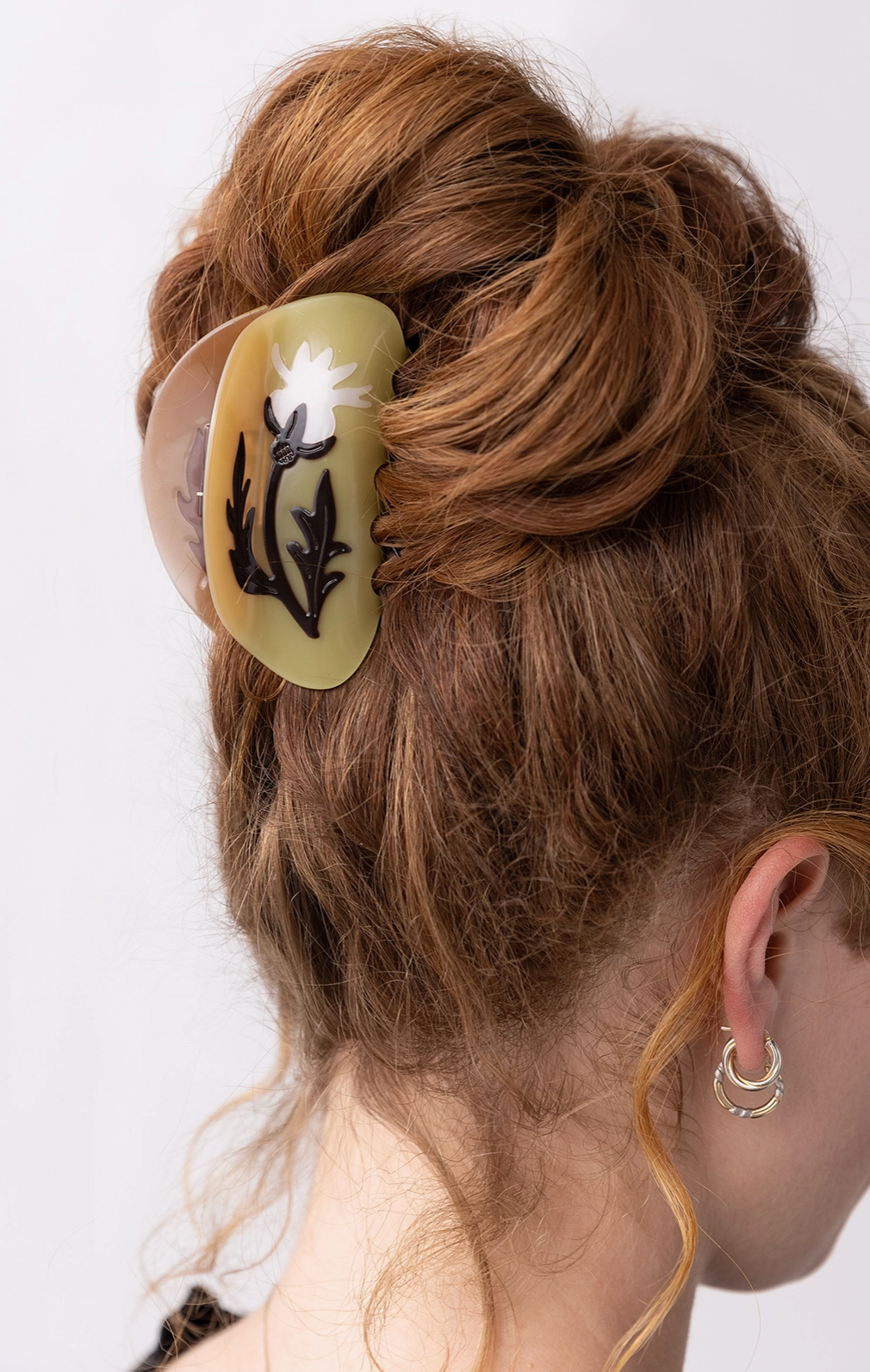 Fall Rosehip Flower Neutral Hair Claw by Winona Irene