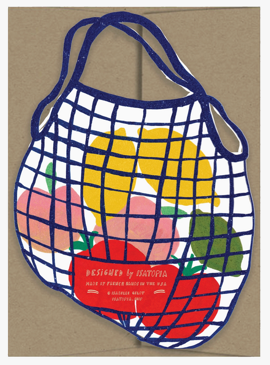 Market Bag Die Cut Card | Isatopia