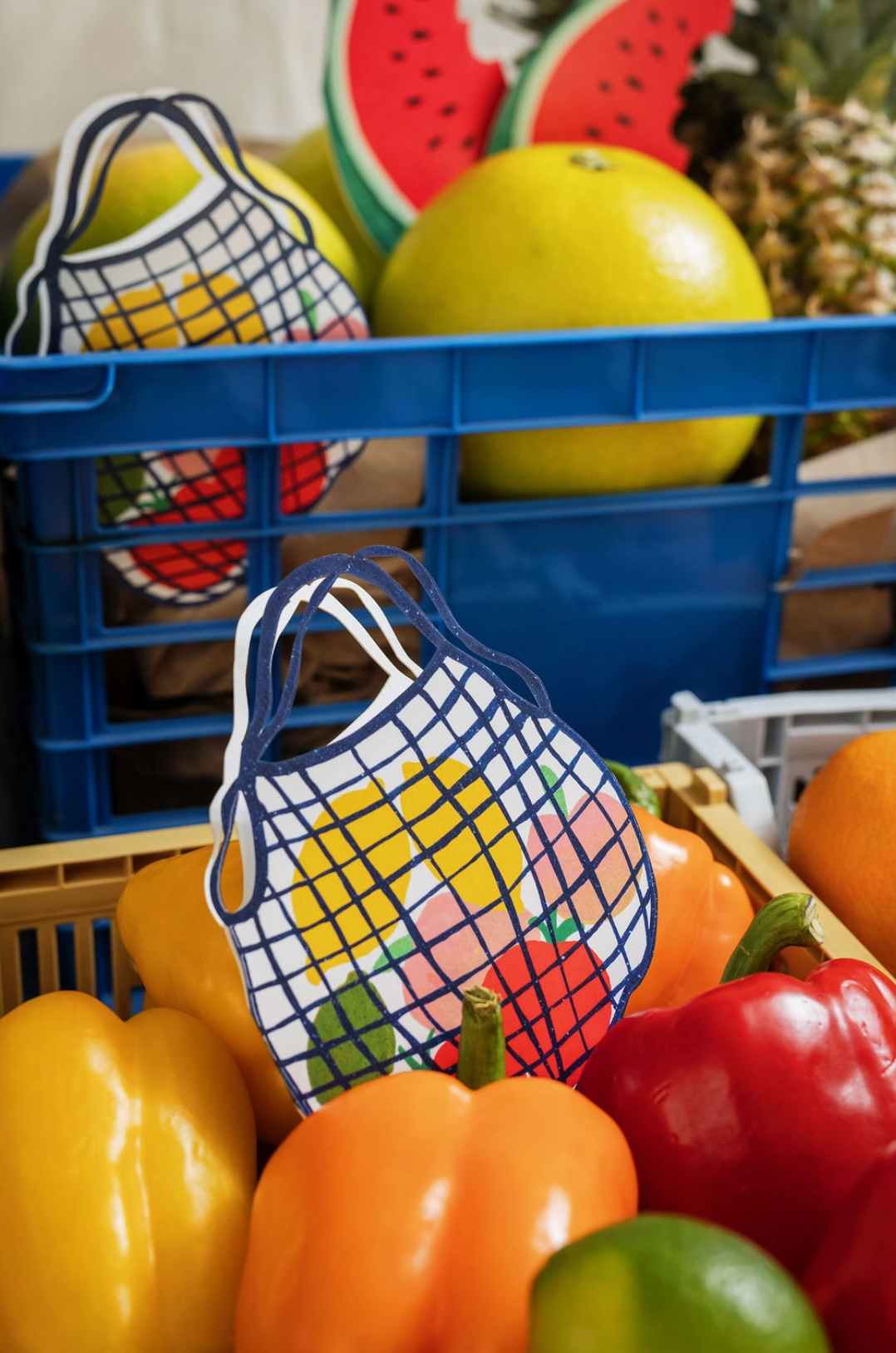 Market Bag Die Cut Card | Isatopia
