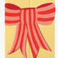 Pink Stripy Bow Die Cut Card | Isatopia