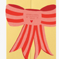Pink Stripy Bow Die Cut Card | Isatopia