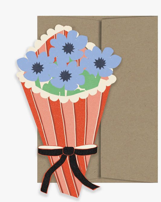 Flower Bouquet Die Cut Card | Isatopia