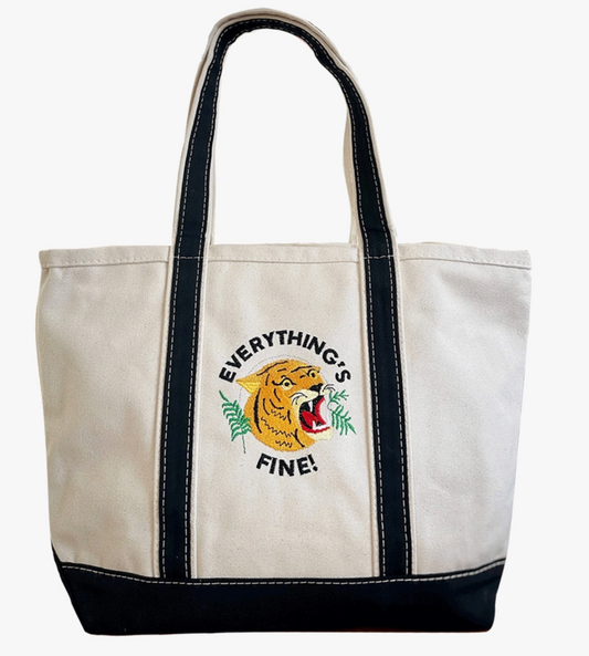 Everything's Fine! Big Canvas Tote Bag | Patch Ya Later