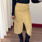 1970s Vintage Butterscotch Suede Leather Midi Skirt