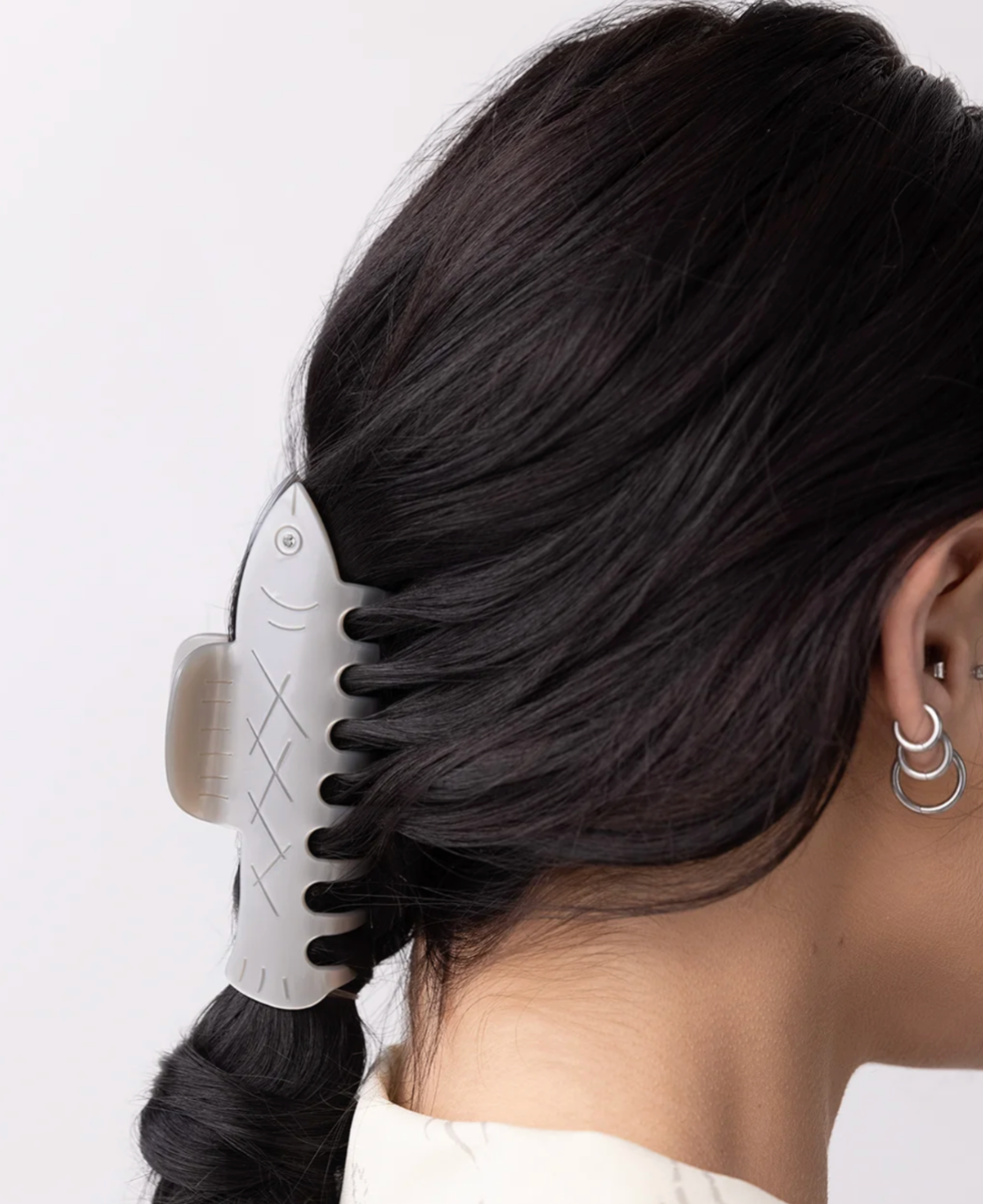 Herring Fish Silver Acetate Hair Claw by Winona Irene