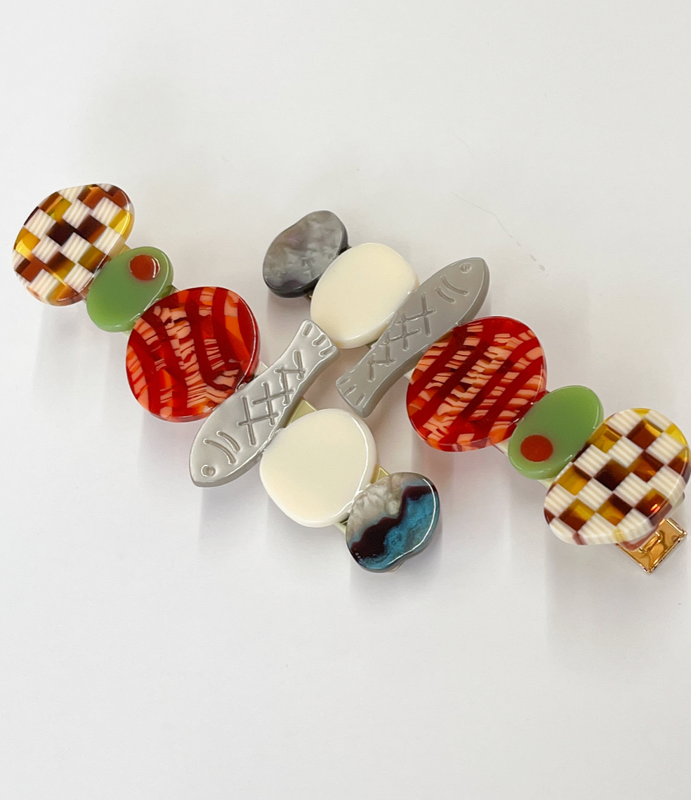 Hors D’Oeuvre Appetizer Hair Clip by Winona Irene