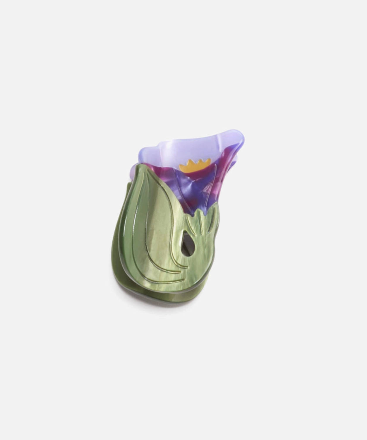 Morning Glory Purple Flower Acetate Small Hair Claw Clip by Winona Irene