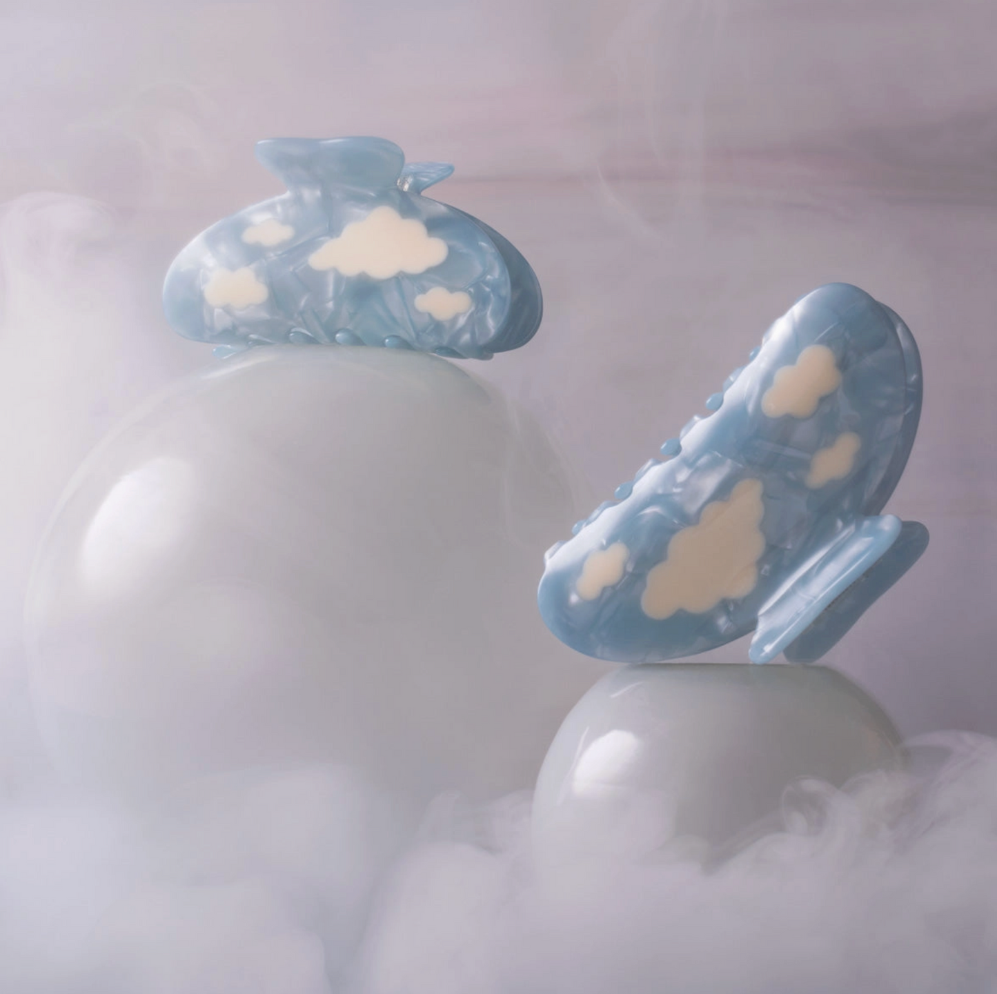 Lucy in the Sky Blue with White Clouds Hair Claw | Winona Irene