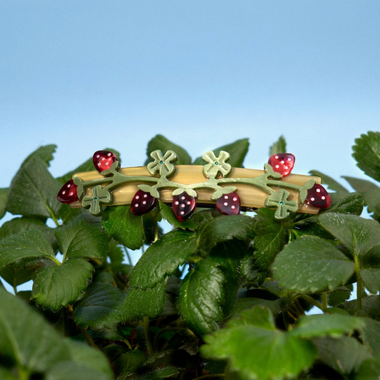 Wild Strawberry French Barrette Acetate Hair Clip  | Winona Irene