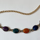 1990s Vintage Chunky Gold Tone Colorful Chain Belt
