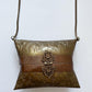 1930s - 1940s Brass Pillow Purse with Velvet Interior