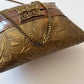 1930s - 1940s Brass Pillow Purse with Velvet Interior