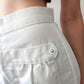 1970s / 1980s White Shorts with Front Pockets and Painted Buttons