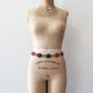 1990s Vintage Chunky Gold Tone Colorful Chain Belt