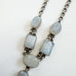 1980s Vintage Moonstone Geometric Shapes Drop Necklace
