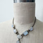 1980s Vintage Moonstone Geometric Shapes Drop Necklace