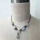 1980s Vintage Moonstone Geometric Shapes Drop Necklace