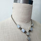1980s Vintage Moonstone Geometric Shapes Drop Necklace