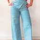 1960s Vintage Marimekko Suomi Finland Annika Rimala Tasarita Blue White Stripe Pants With Triangle Bib Closure