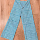 1960s Vintage Marimekko Suomi Finland Annika Rimala Tasarita Blue White Stripe Pants With Triangle Bib Closure