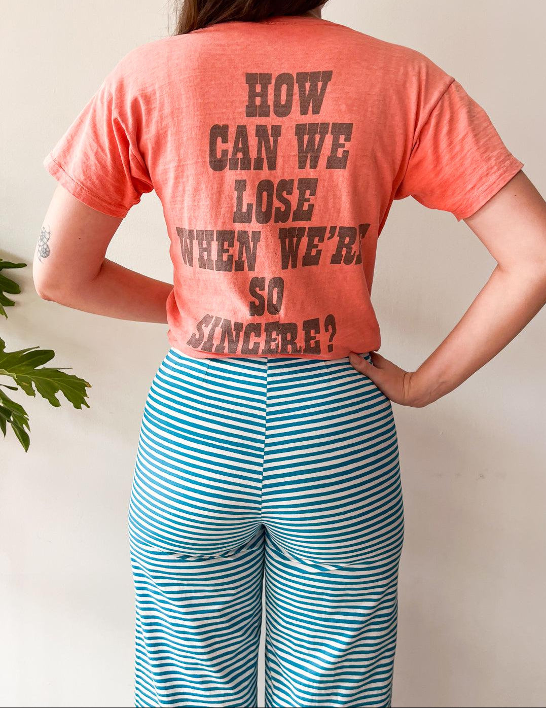 1960s Vintage Marimekko Suomi Finland Annika Rimala Tasarita Blue White Stripe Pants With Triangle Bib Closure